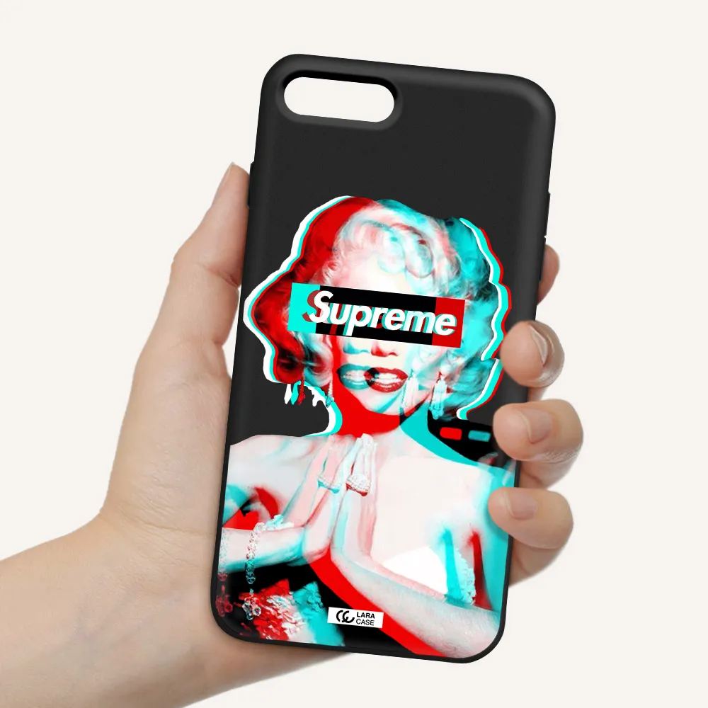 Marilyn Monroe Supreme Apple iPhone 8 plus Silicone black Case