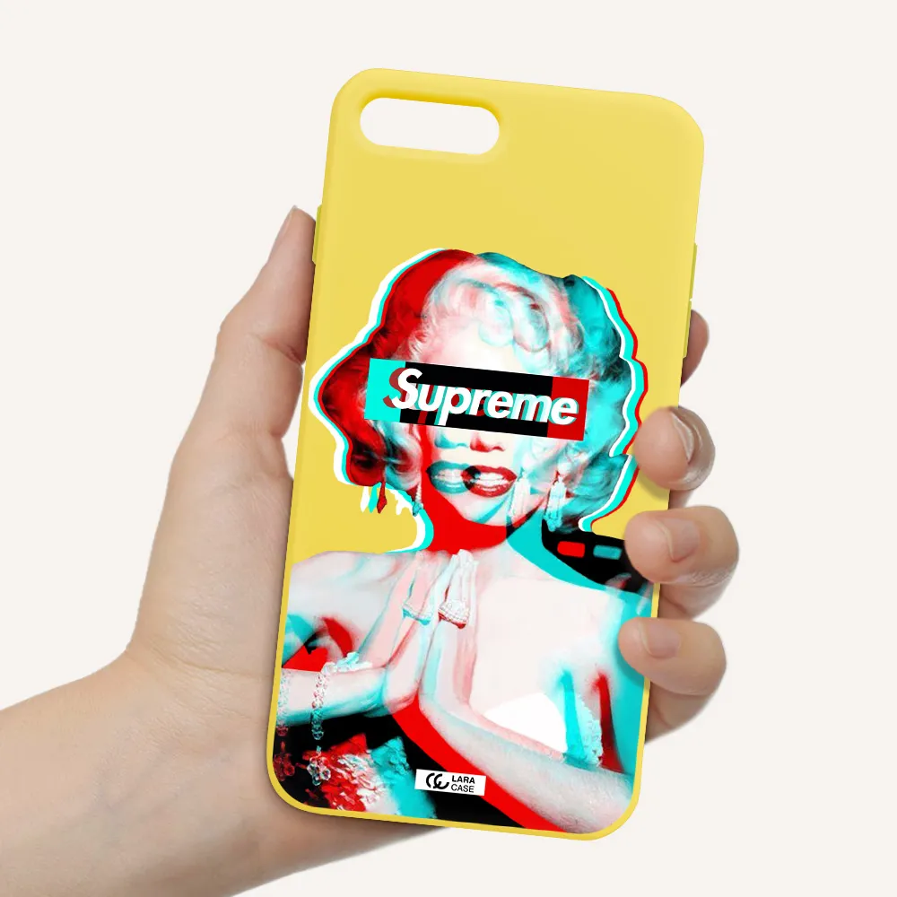 Marilyn Monroe Supreme Apple iPhone 8 plus Silicone canary yellow Case