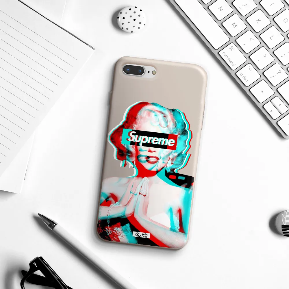 Marilyn Monroe Supreme Apple iPhone 8 plus Silicone Stone Case