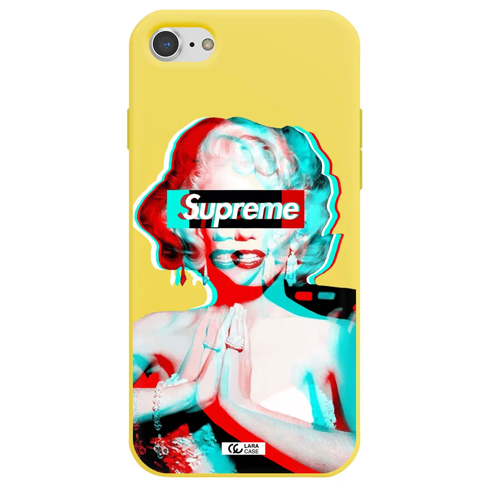 Marilyn Monroe Supreme Apple iPhone 8 Silicone canary yellow Case