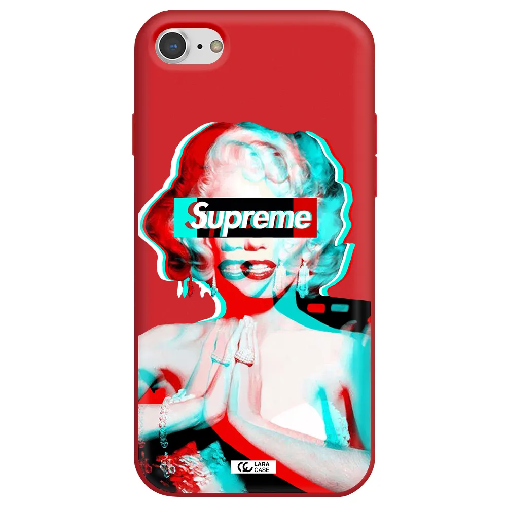 Marilyn Monroe Supreme Apple iPhone 8 Silicone Imperial Red Case