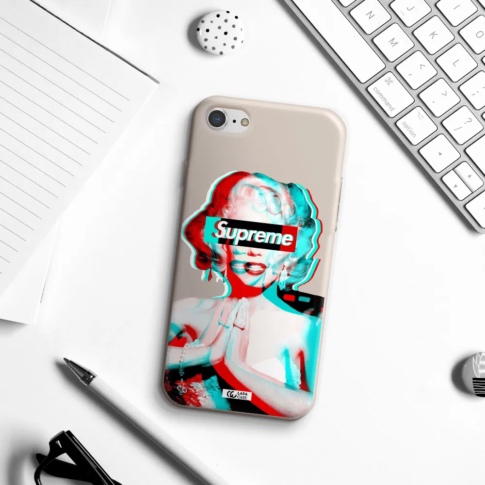 Marilyn Monroe Supreme Apple iPhone 8 Silicone Stone Case