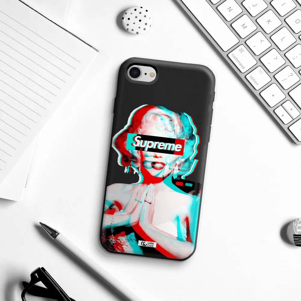 Marilyn Monroe Supreme Apple iPhone se 2020 Silicone black Case