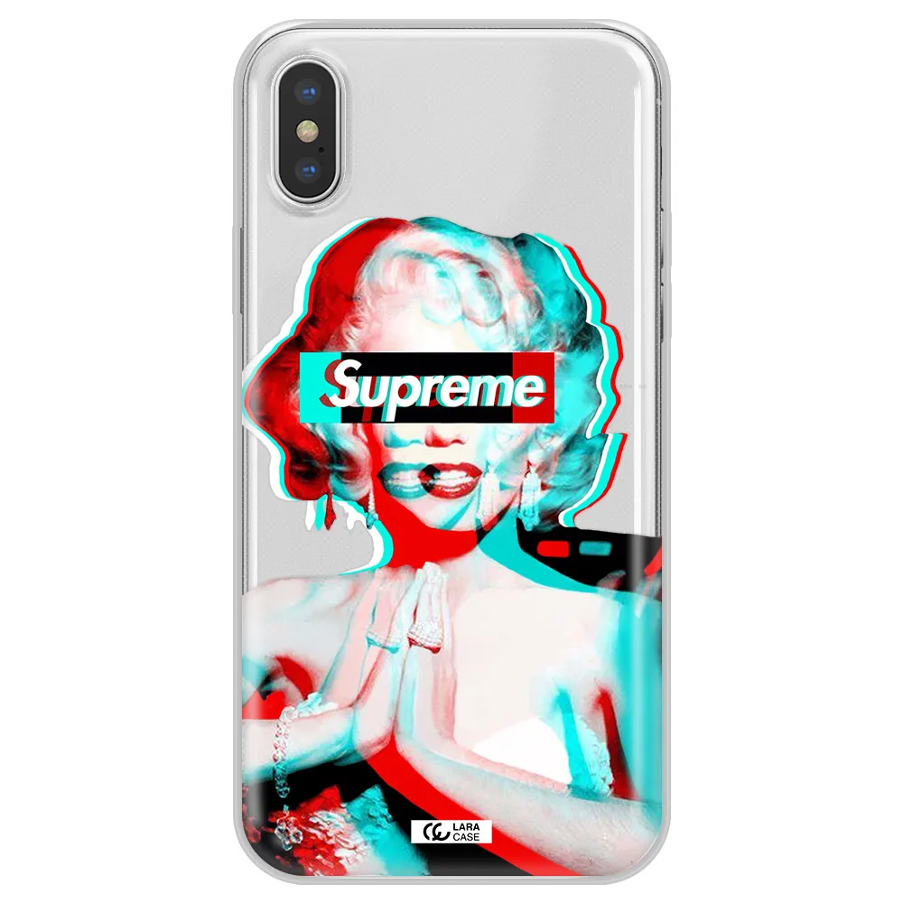 Marilyn Monroe Supreme Apple iPhone X Clear TPU Case