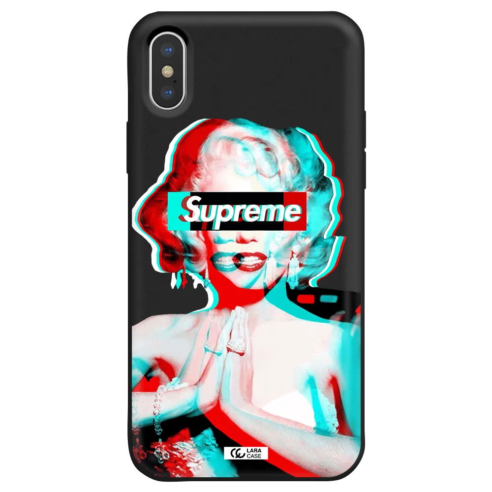 Marilyn Monroe Supreme Apple iPhone X Silicone black Case
