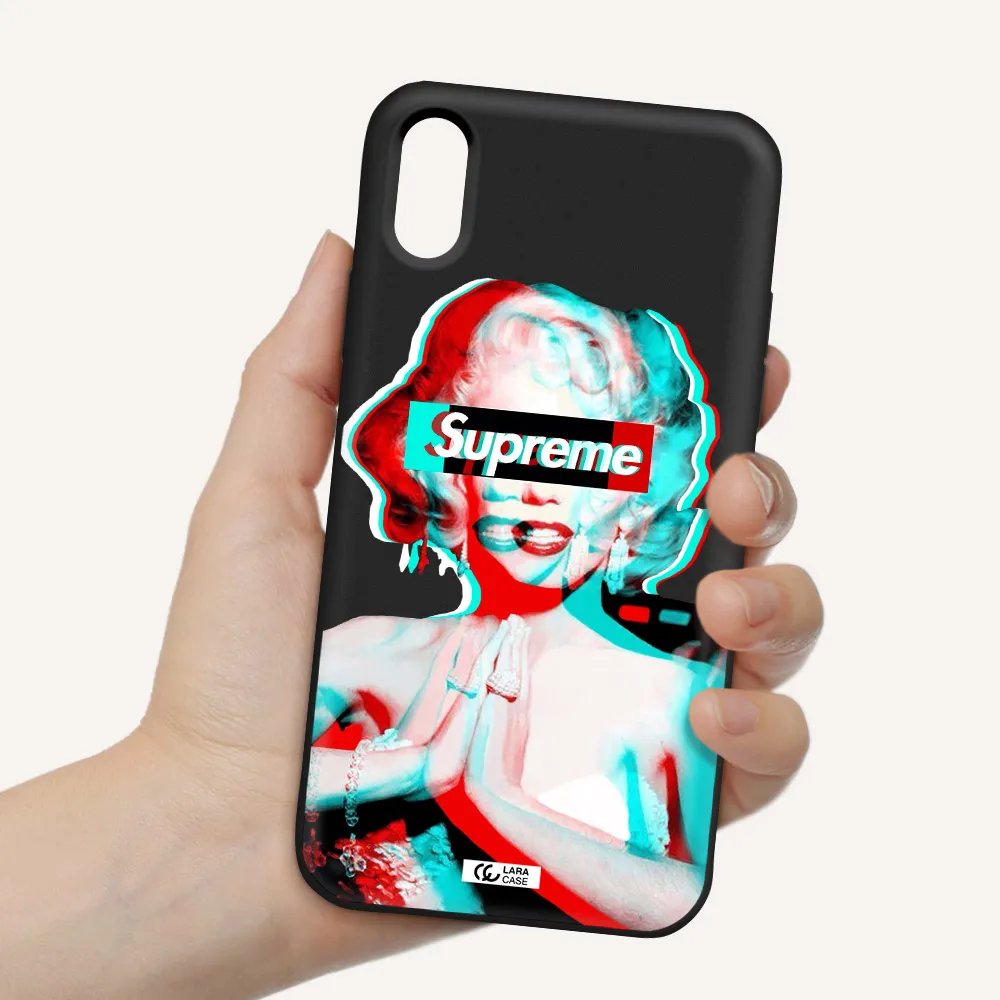 Marilyn Monroe Supreme Apple iPhone X Silicone black Case