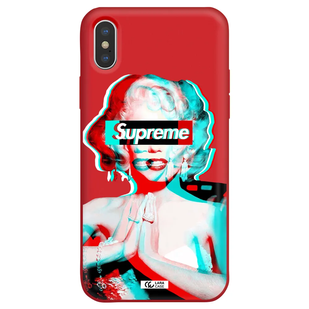 Marilyn Monroe Supreme Apple iPhone X Silicone Imperial Red Case