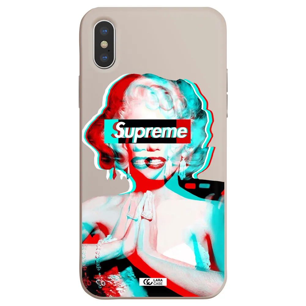 Marilyn Monroe Supreme Apple iPhone X Silicone Stone Case