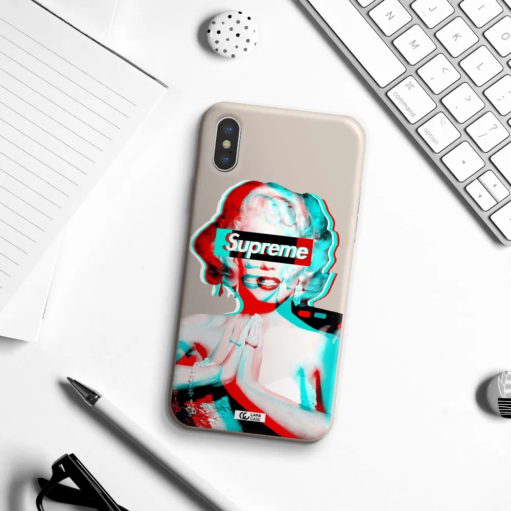 Marilyn Monroe Supreme Apple iPhone X Silicone Stone Case