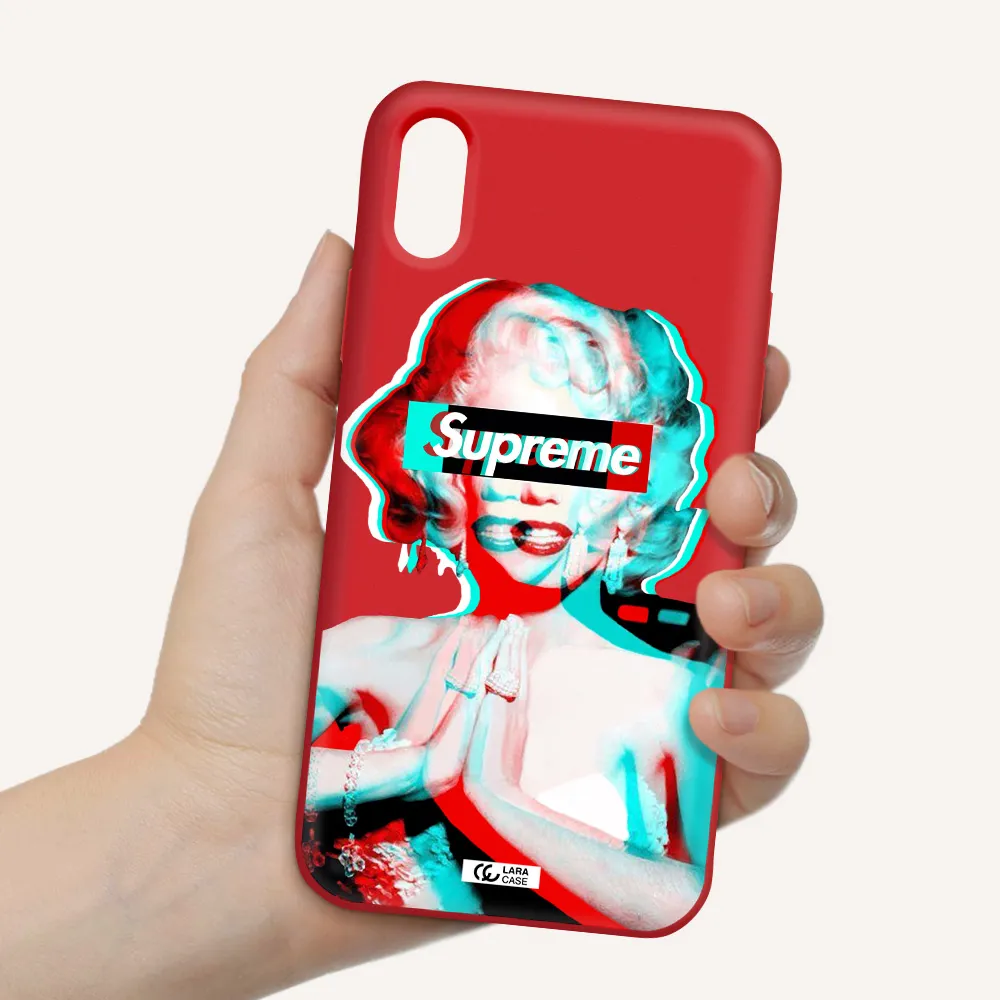 Marilyn Monroe Supreme Apple iPhone XS Silicone Imperial Red Case