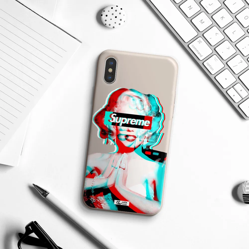 Marilyn Monroe Supreme Apple iPhone XS Silicone Stone Case