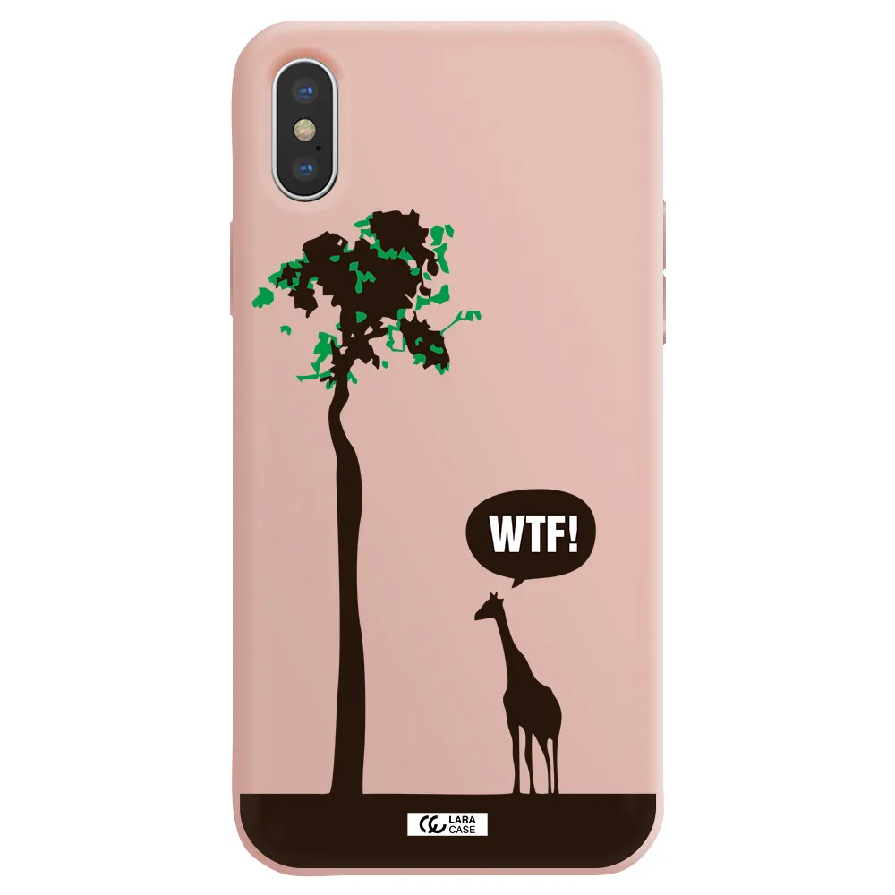Wtf Apple iPhone X Silicone pastel pink Case