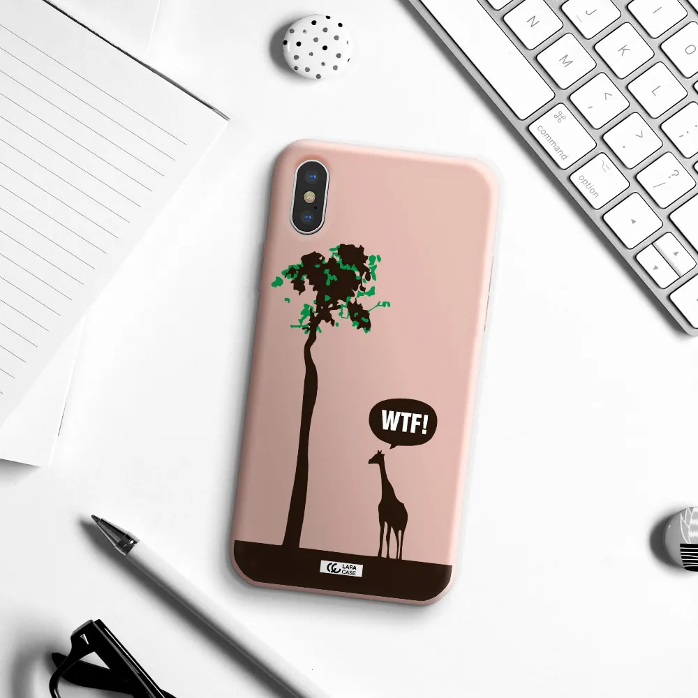 Wtf Apple iPhone X Silicone pastel pink Case