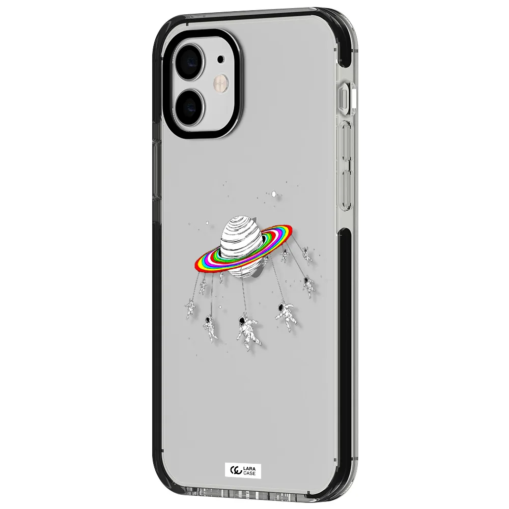Pluto Rainbow Apple iPhone 11 impact black border Case