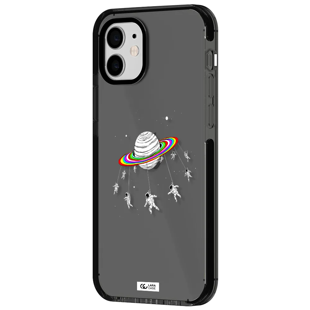 Pluto Rainbow Apple iPhone 11 impact Smoke Black Case
