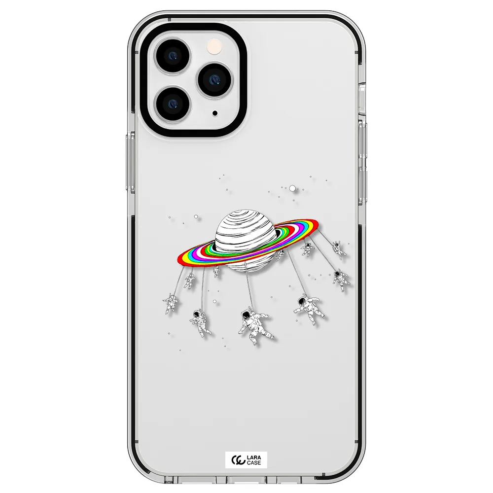 Pluto Rainbow Apple iPhone 11 pro impact black border Case