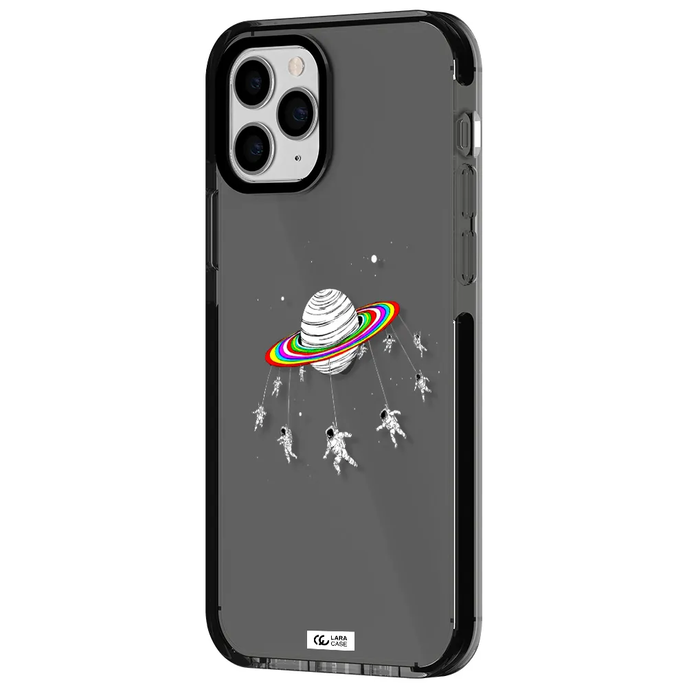 Pluto Rainbow Apple iPhone 11 pro impact Smoke Black Case