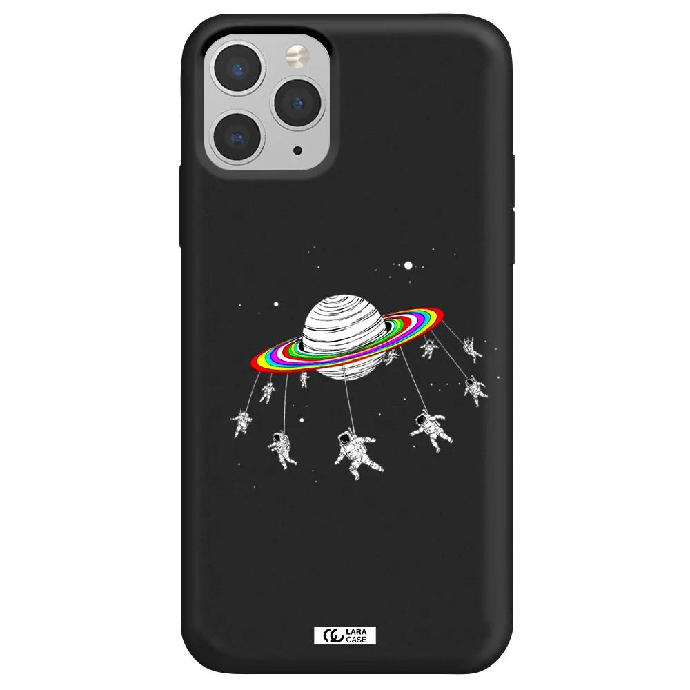 Pluto Rainbow Apple iPhone 11 pro max Silicone black Case