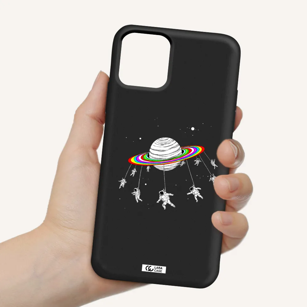 Pluto Rainbow Apple iPhone 11 pro max Silicone black Case
