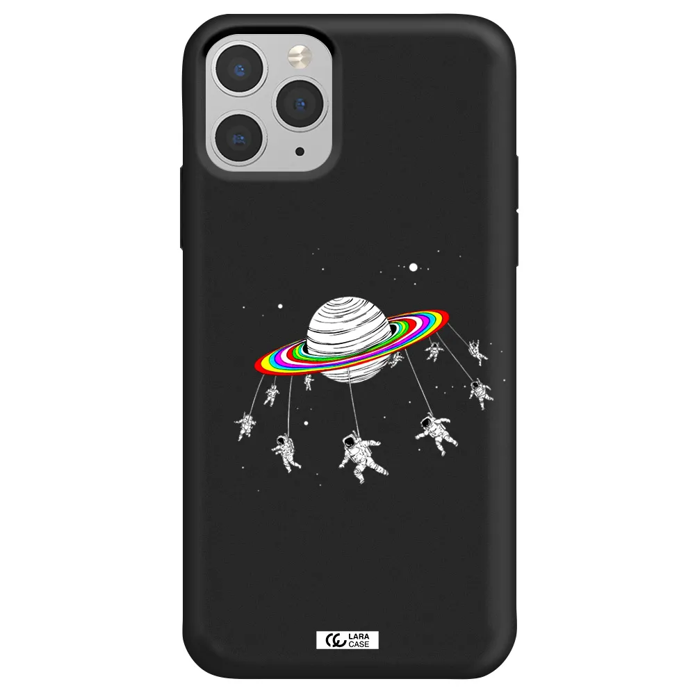 Pluto Rainbow Apple iPhone 11 pro Silicone black Case