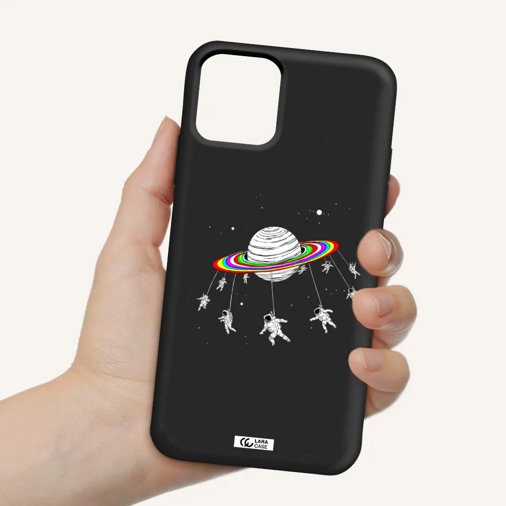 Pluto Rainbow Apple iPhone 11 pro Silicone black Case