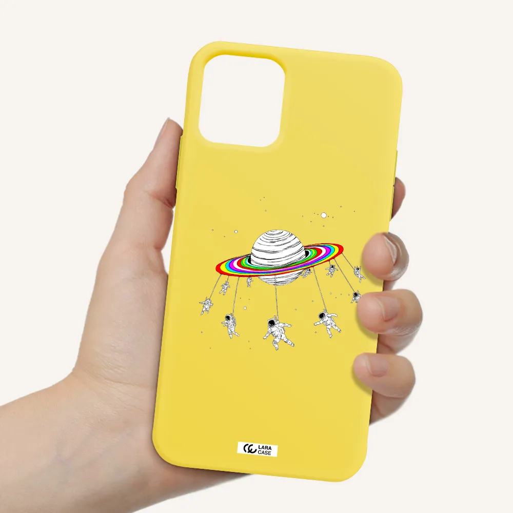 Pluto Rainbow Apple iPhone 11 pro Silicone canary yellow Case