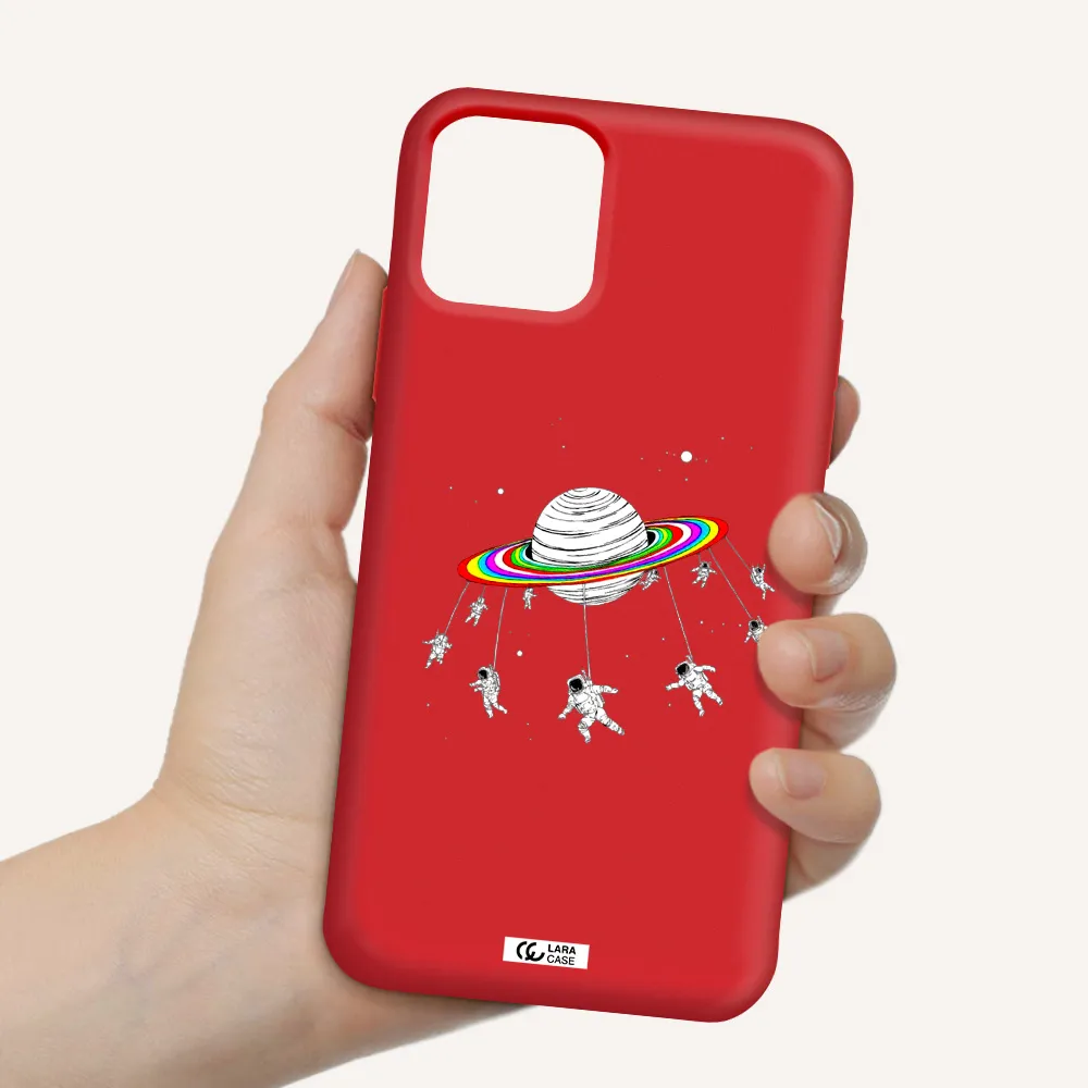 Pluto Rainbow Apple iPhone 11 pro Silicone Imperial Red Case