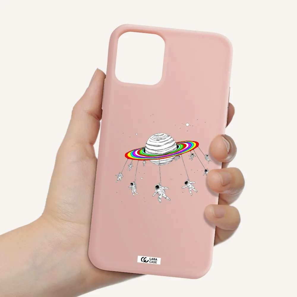 Pluto Rainbow Apple iPhone 11 pro Silicone pastel pink Case