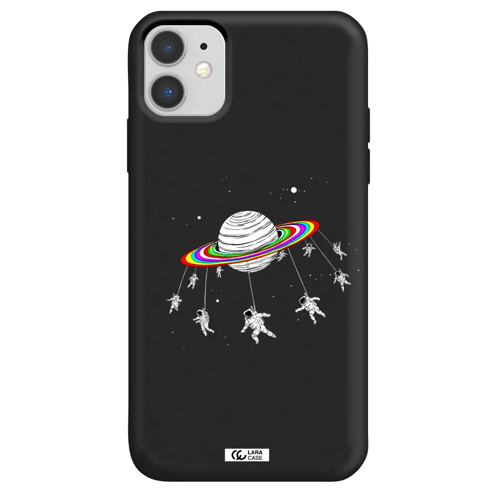 Pluto Rainbow Apple iPhone 11 Silicone black Case
