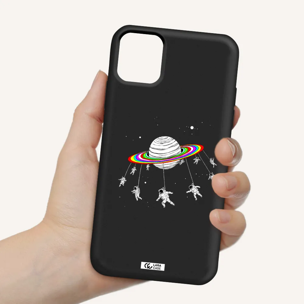 Pluto Rainbow Apple iPhone 11 Silicone black Case