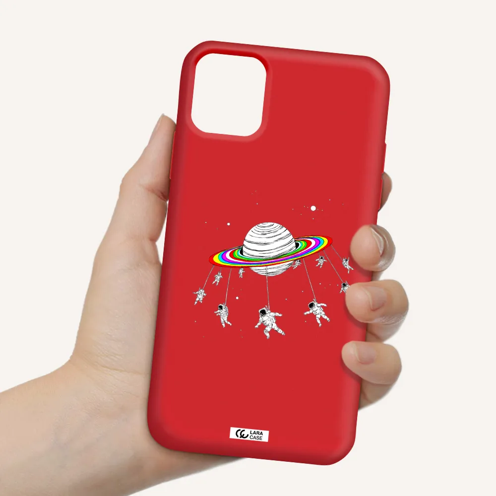 Pluto Rainbow Apple iPhone 11 Silicone Imperial Red Case
