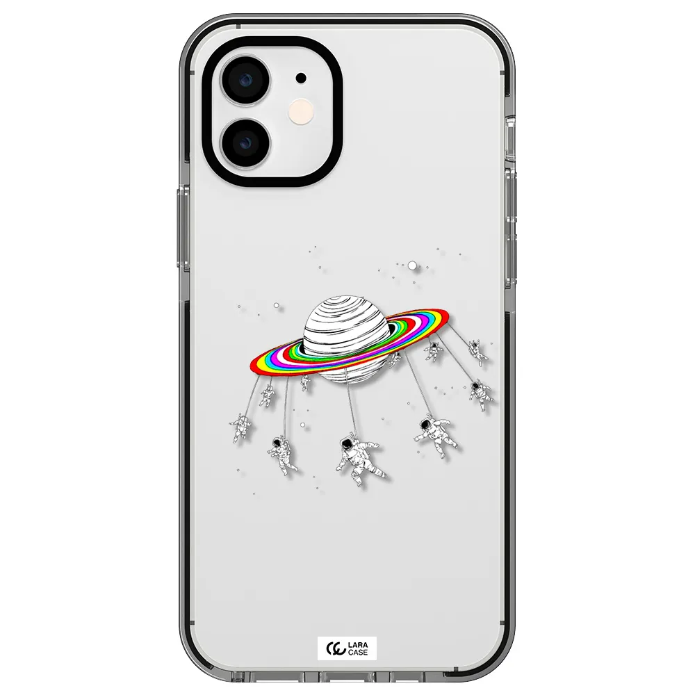Pluto Rainbow Apple iPhone 12 impact black border Case
