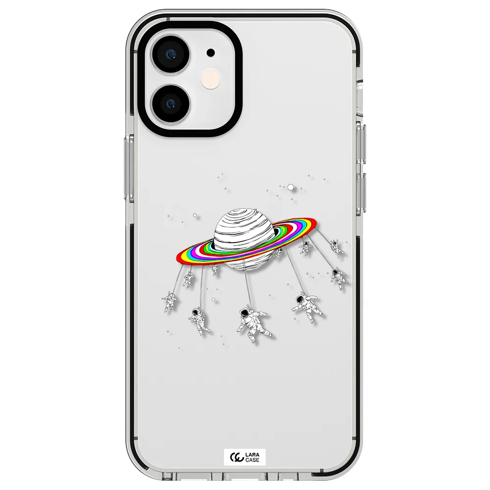Pluto Rainbow Apple iPhone 12 mini impact black border Case