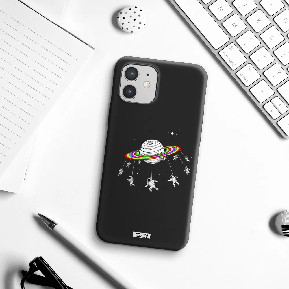 Pluto Rainbow Apple iPhone 12 mini Silicone black Case