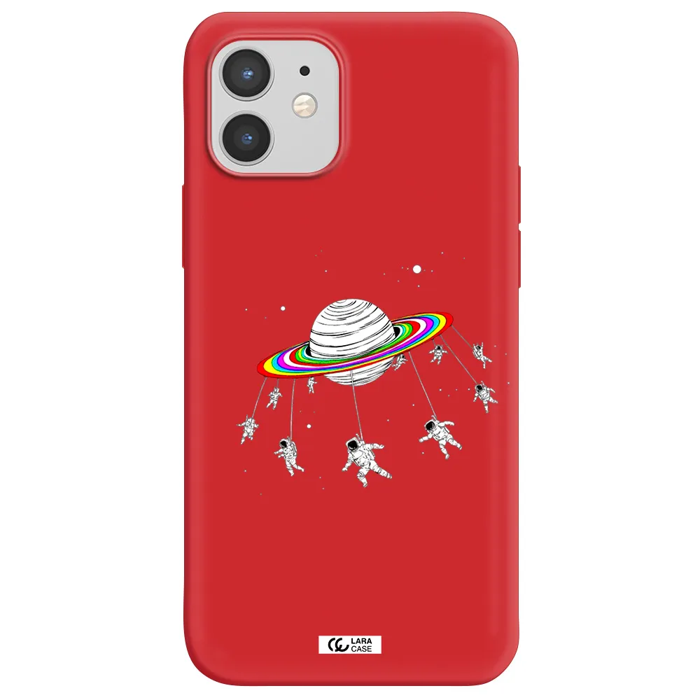 Pluto Rainbow Apple iPhone 12 mini Silicone Imperial Red Case