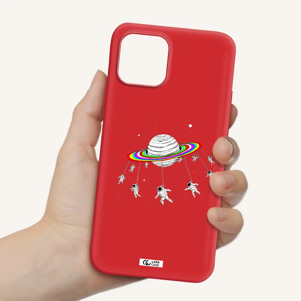 Pluto Rainbow Apple iPhone 12 mini Silicone Imperial Red Case