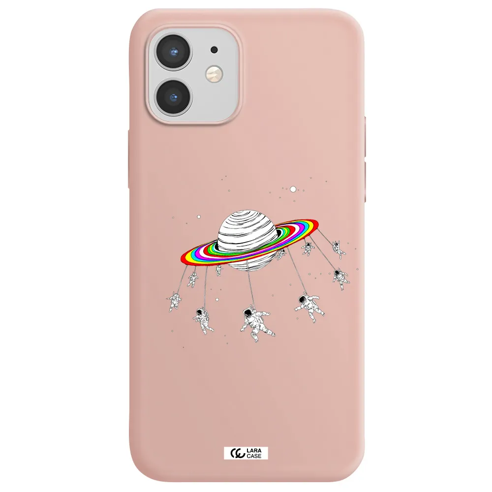 Pluto Rainbow Apple iPhone 12 mini Silicone pastel pink Case