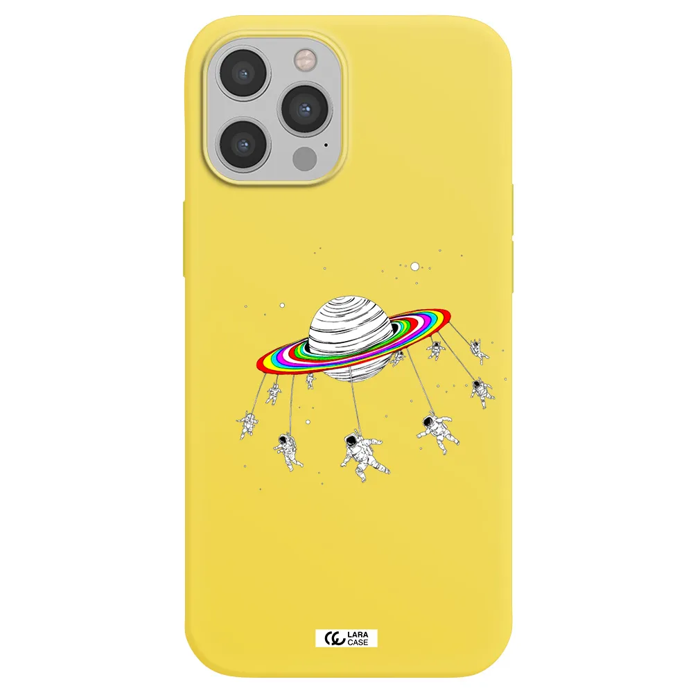Pluto Rainbow Apple iPhone 12 pro max Silicone canary yellow Case
