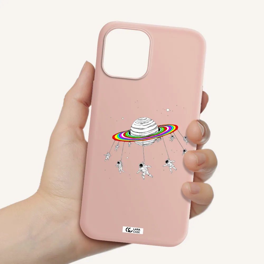 Pluto Rainbow Apple iPhone 12 pro max Silicone pastel pink Case