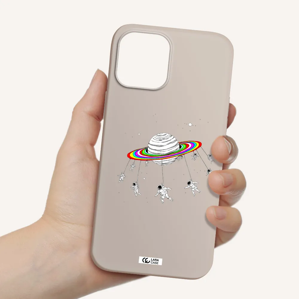 Pluto Rainbow Apple iPhone 12 pro max Silicone Stone Case