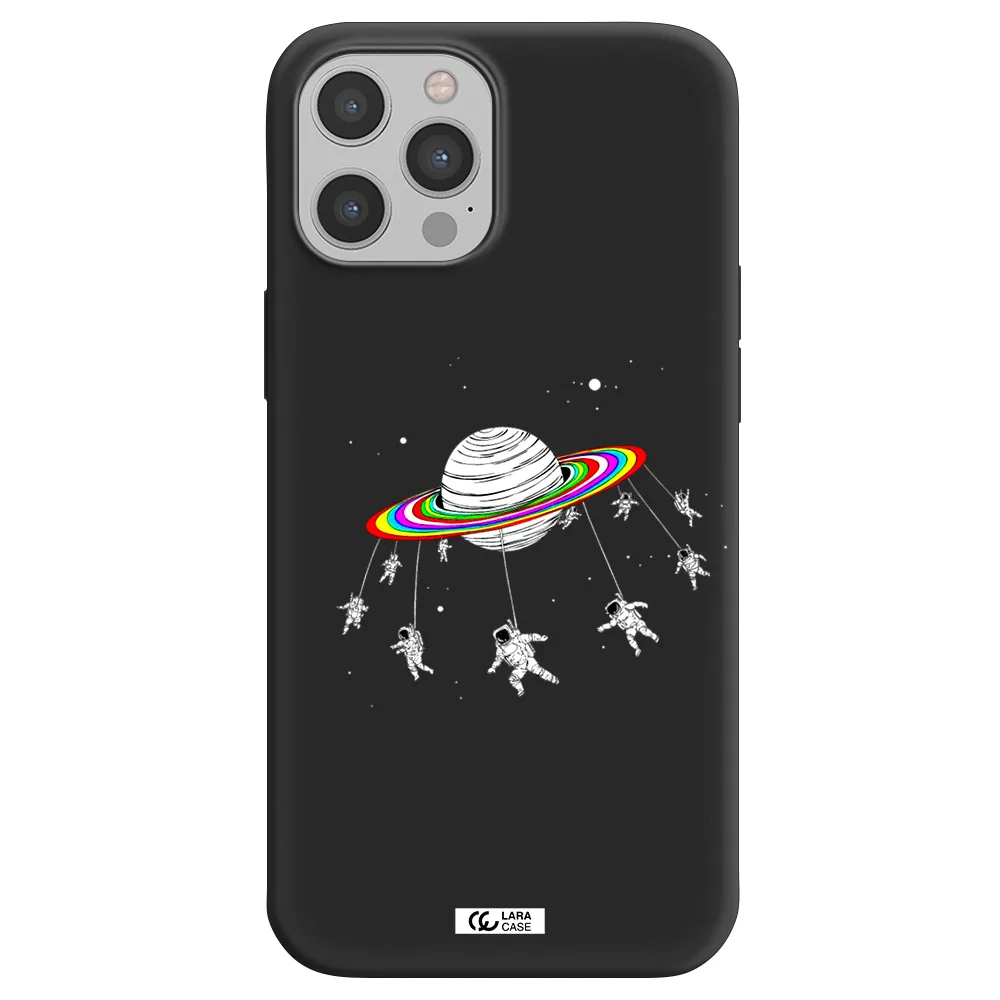 Pluto Rainbow Apple iPhone 12 pro Silicone black Case