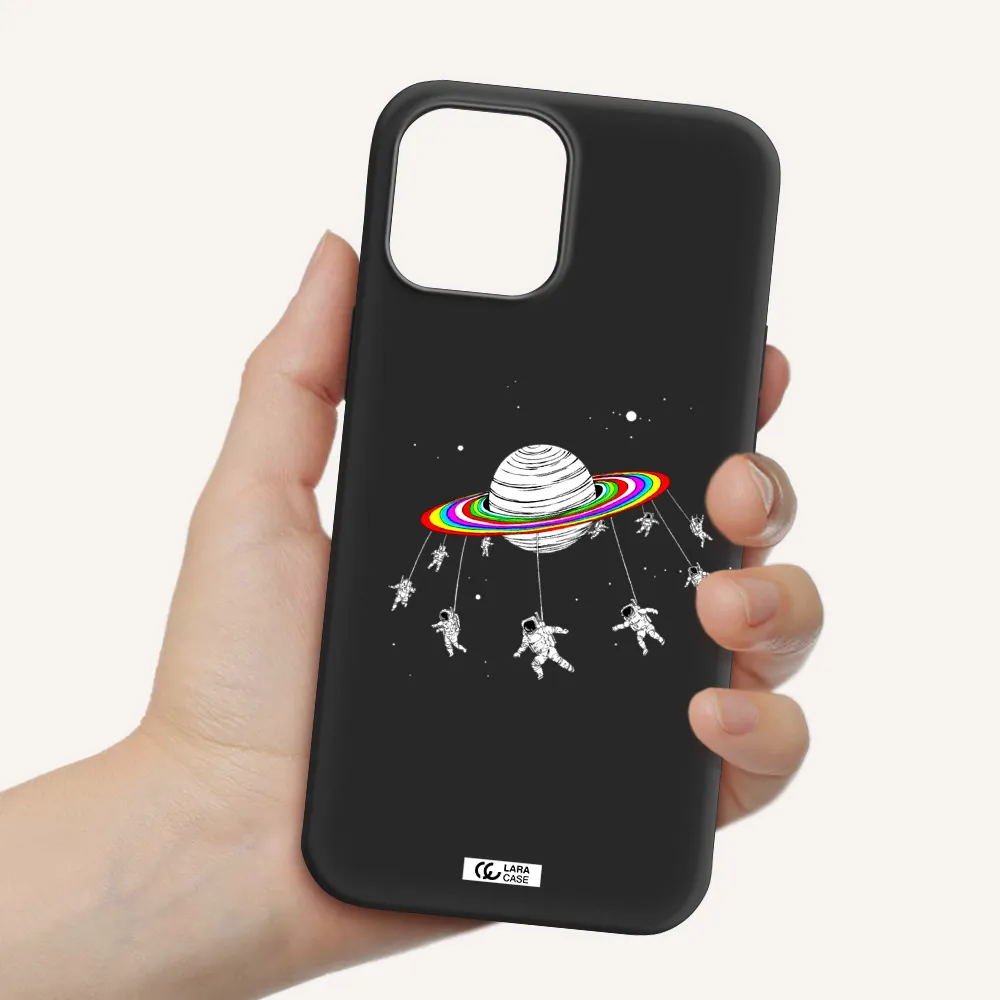 Pluto Rainbow Apple iPhone 12 pro Silicone black Case