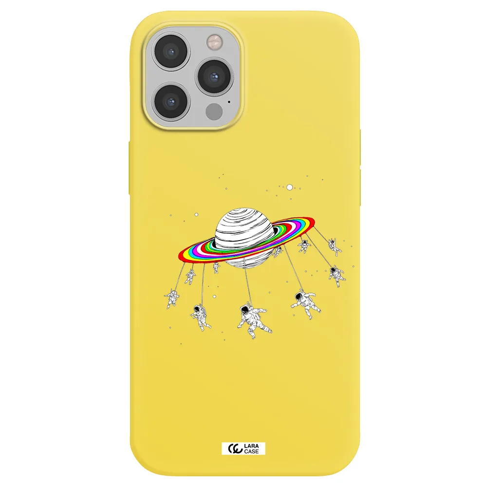 Pluto Rainbow Apple iPhone 12 pro Silicone canary yellow Case