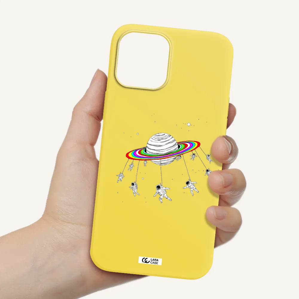 Pluto Rainbow Apple iPhone 12 pro Silicone canary yellow Case