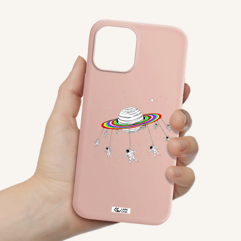 Pluto Rainbow Apple iPhone 12 pro Silicone pastel pink Case