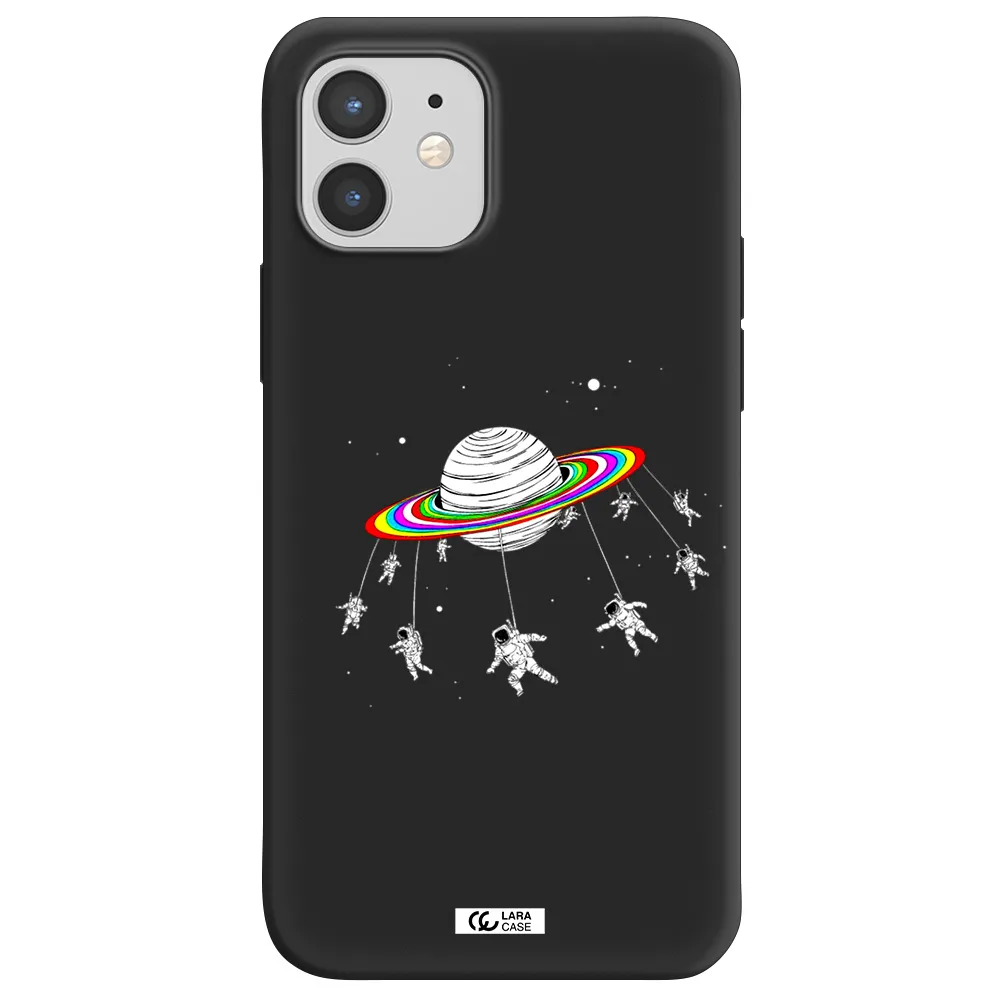 Pluto Rainbow Apple iPhone 12 Silicone black Case