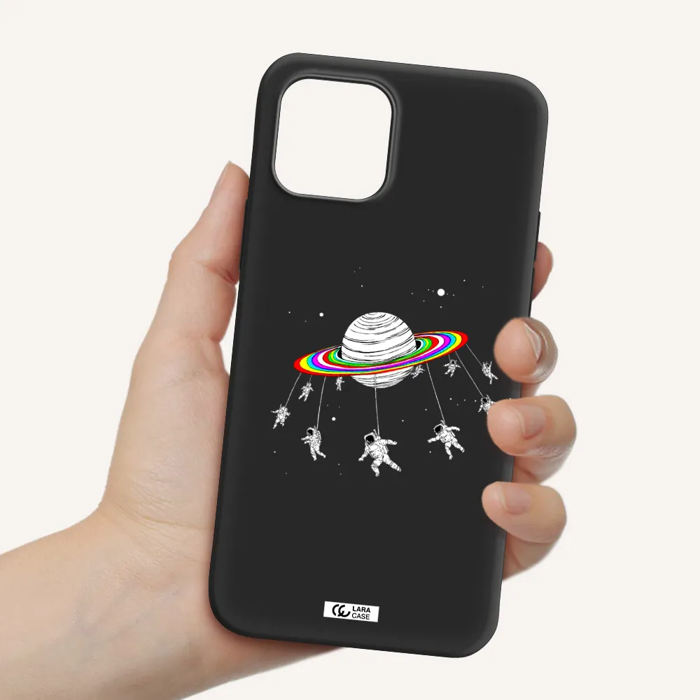 Pluto Rainbow Apple iPhone 12 Silicone black Case