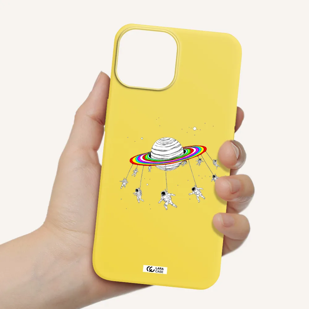 Pluto Rainbow Apple iPhone 13 mini Silicone canary yellow Case