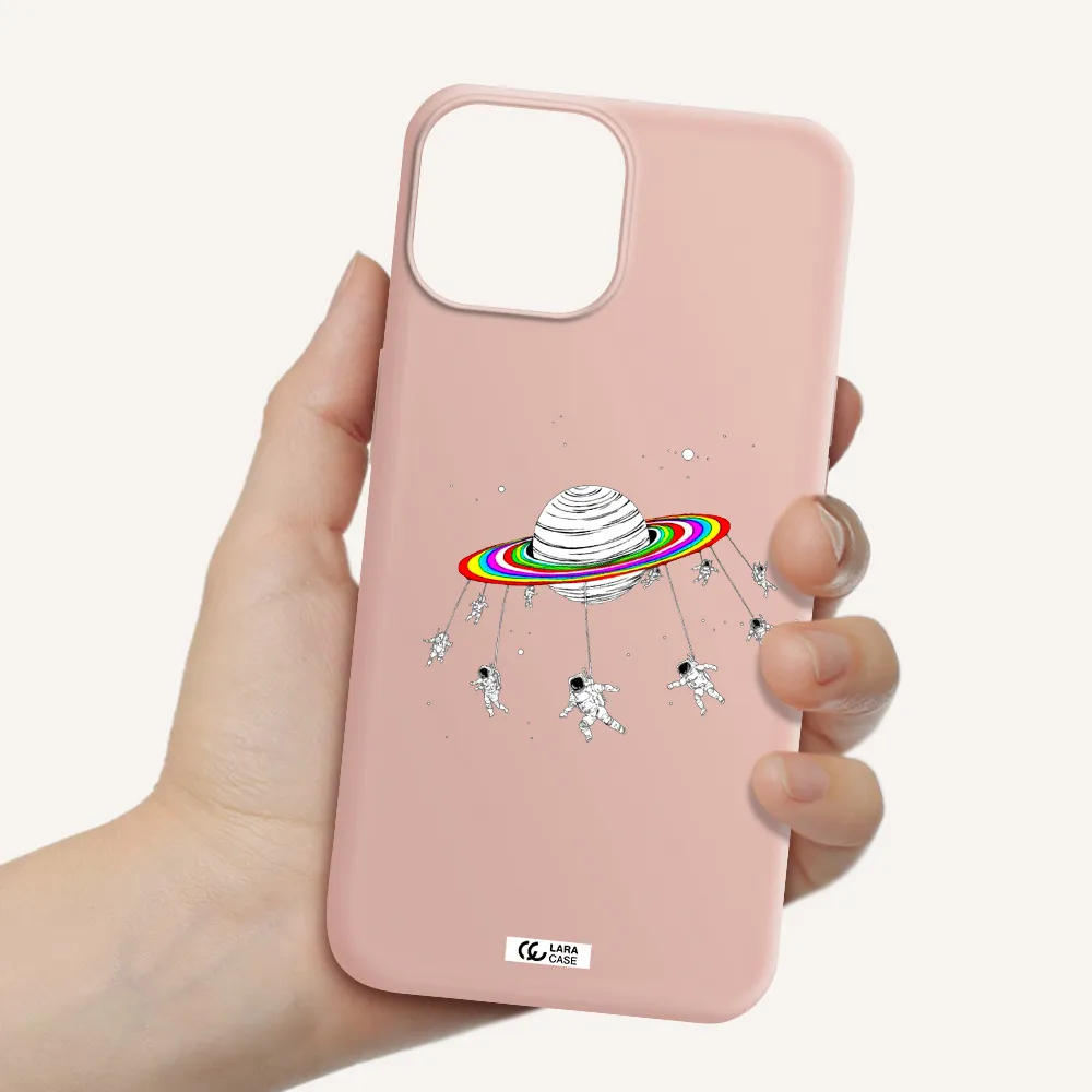 Pluto Rainbow Apple iPhone 13 mini Silicone pastel pink Case