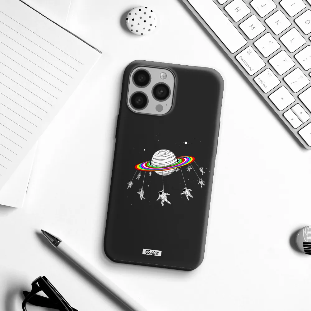 Pluto Rainbow Apple iPhone 13 Pro Max Silicone black Case